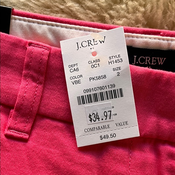 NWT J. Crew 5” Classic Coral Chino Shorts - Picture 3 of 7
